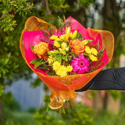 Bright and colourful posie pink